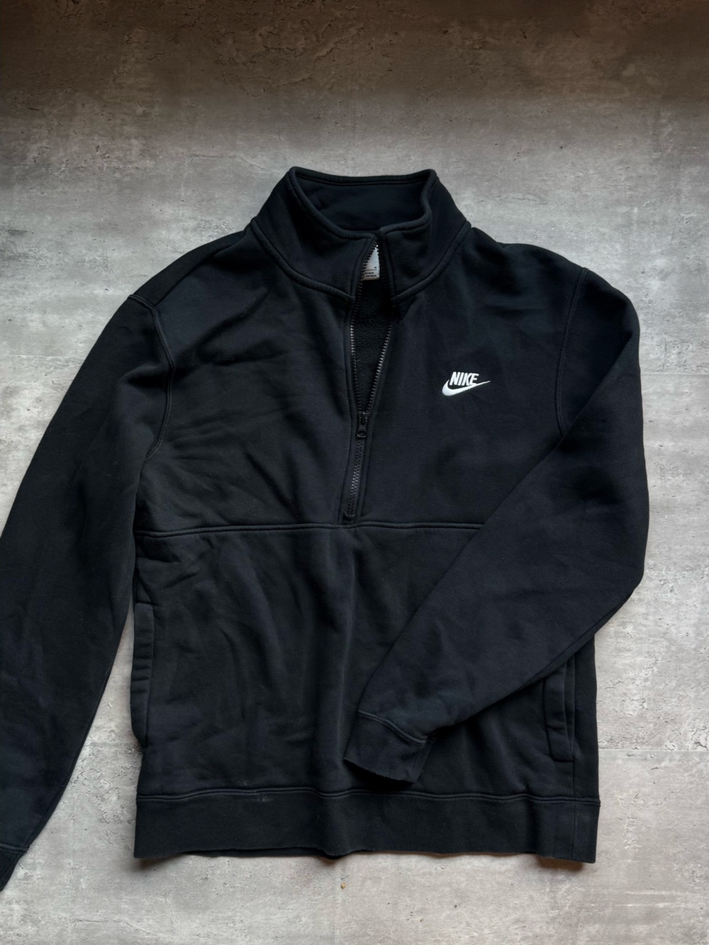 Nike Black Lightweight Zip-Up Jacket with White Swoosh